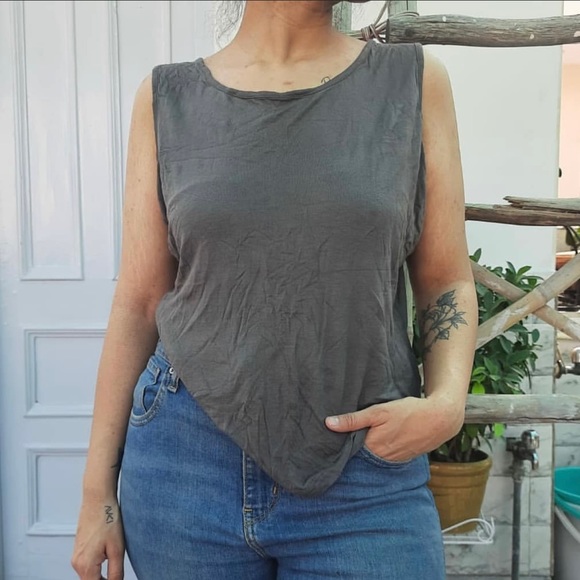 all Tops - Greyish Brown Tank Top